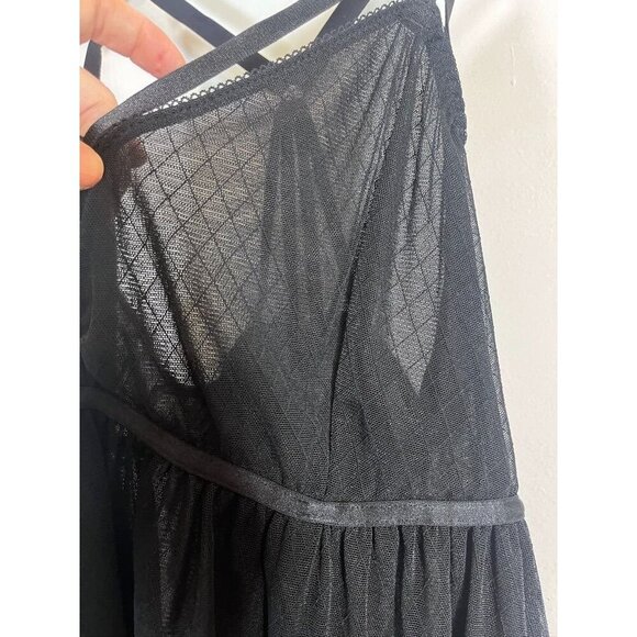 Torrid Intimates Women 3X Black Babydoll Sheer Mesh Goth Grunge Whimsigoth Fairy - Picture 4 of 14